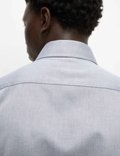 Slim Fit Ultimate Non Iron Pure Cotton Textured Shirt