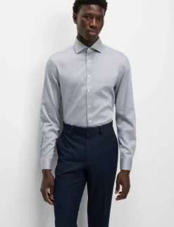 Slim Fit Ultimate Non Iron Pure Cotton Textured Shirt