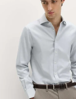 Slim Fit Ultimate Non Iron Pure Cotton Textured Shirt
