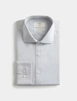 Slim Fit Ultimate Non Iron Pure Cotton Textured Shirt