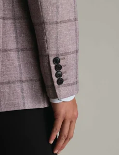 Slim Fit Wool Blend Check Suit Jacket