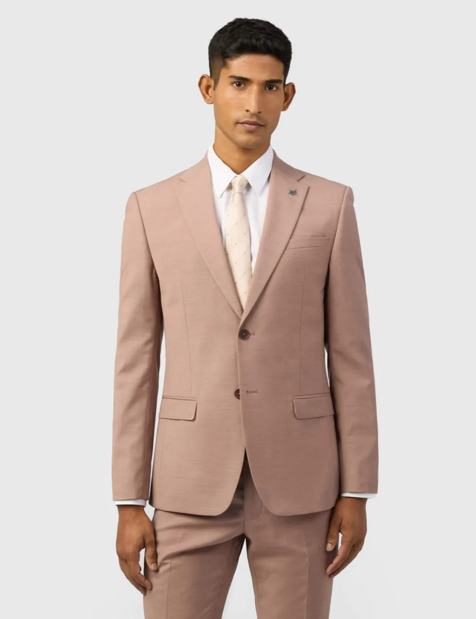 Slim Fit Wool Blend Single Breasted Suit Jacket