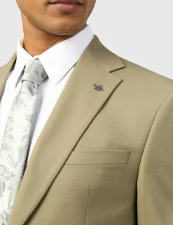 Slim Fit Wool Blend Single Breasted Suit Jacket