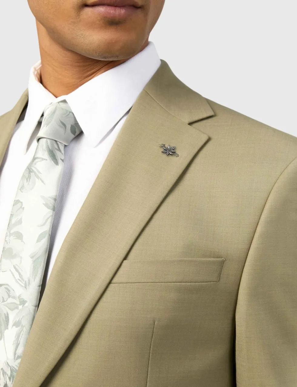 Slim Fit Wool Blend Single Breasted Suit Jacket