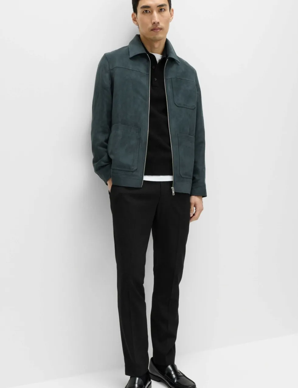 Slim Fit Wool Blend Suit Trousers