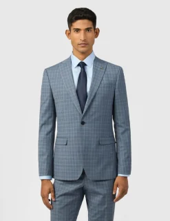 Slim Fit Wool Rich Check Blazer