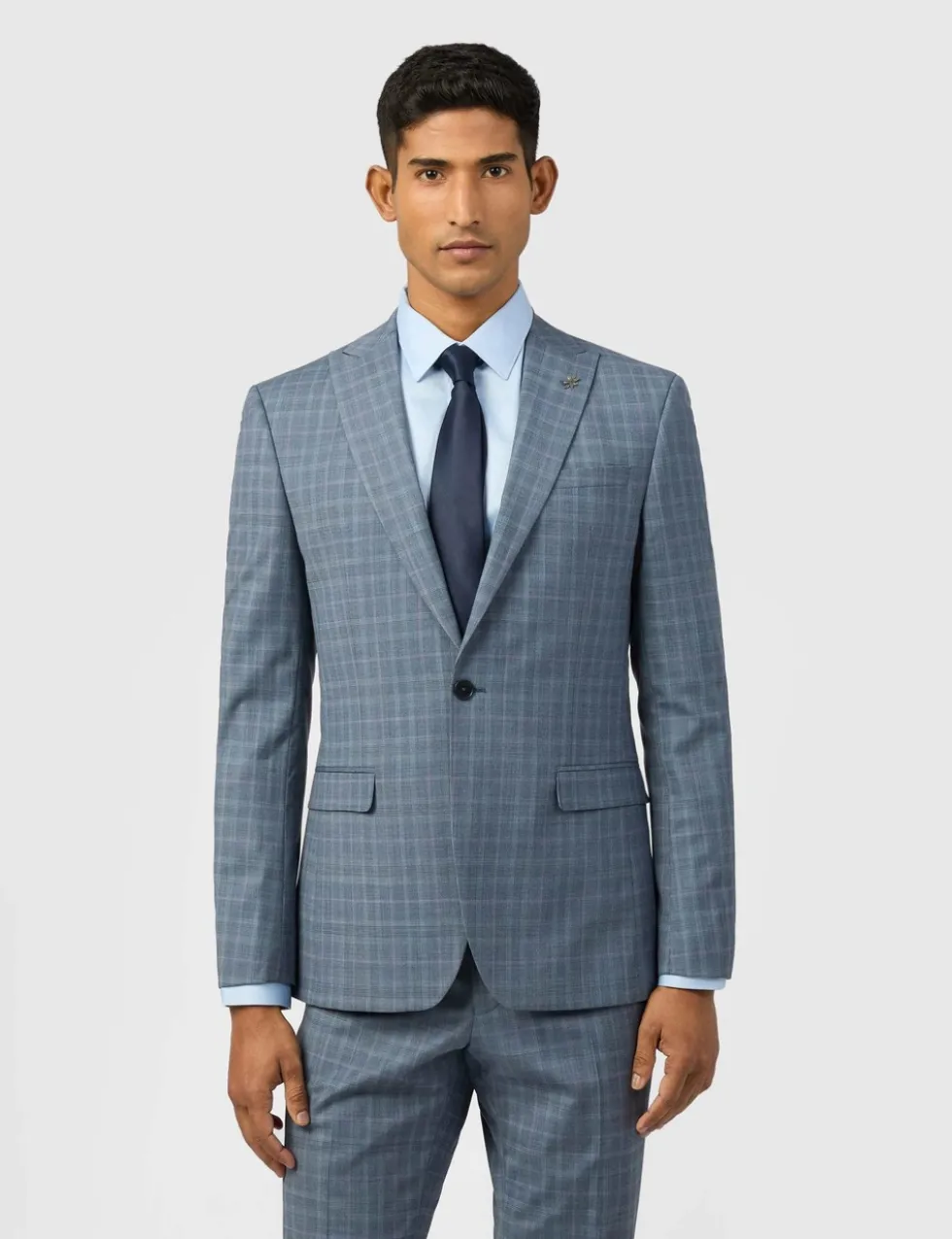 Slim Fit Wool Rich Check Blazer