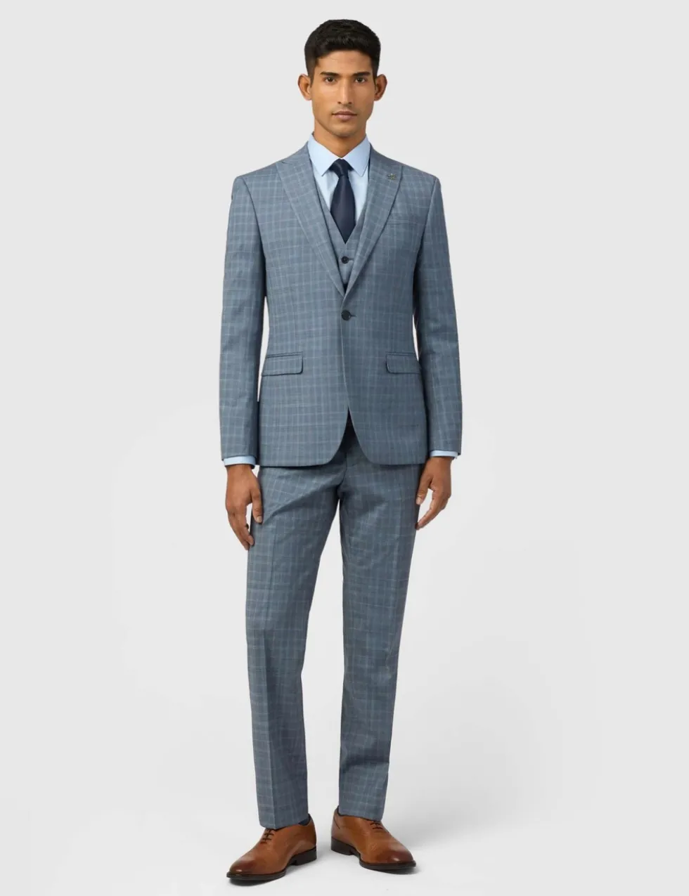 Slim Fit Wool Rich Check Blazer