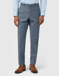 Slim Fit Wool Rich Check Durable Suit Trousers