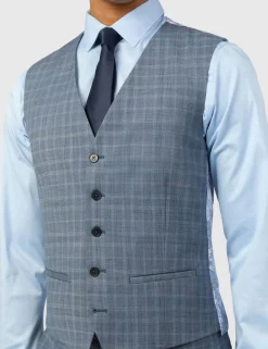 Slim Fit Wool Rich Check Waistcoat