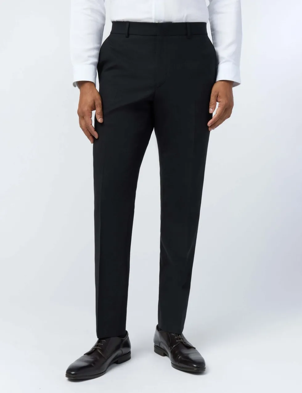 Slim Fit Wool Rich Flat Front Performance Trousers