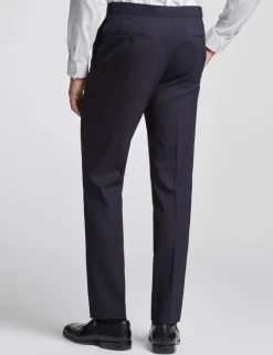 Slim Fit Wool Rich Plain Tuxedo Trousers