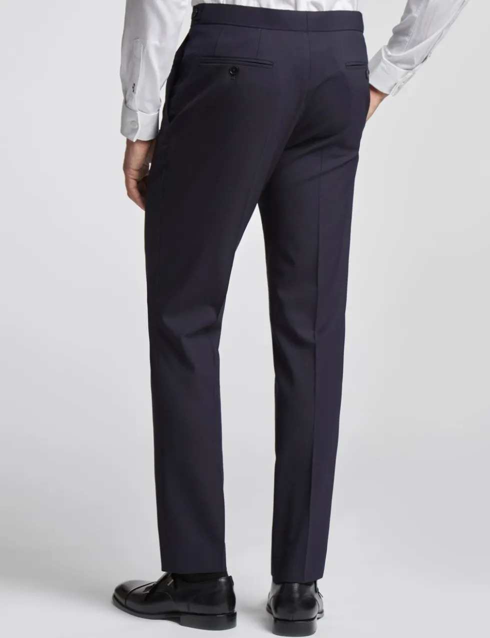 Slim Fit Wool Rich Plain Tuxedo Trousers