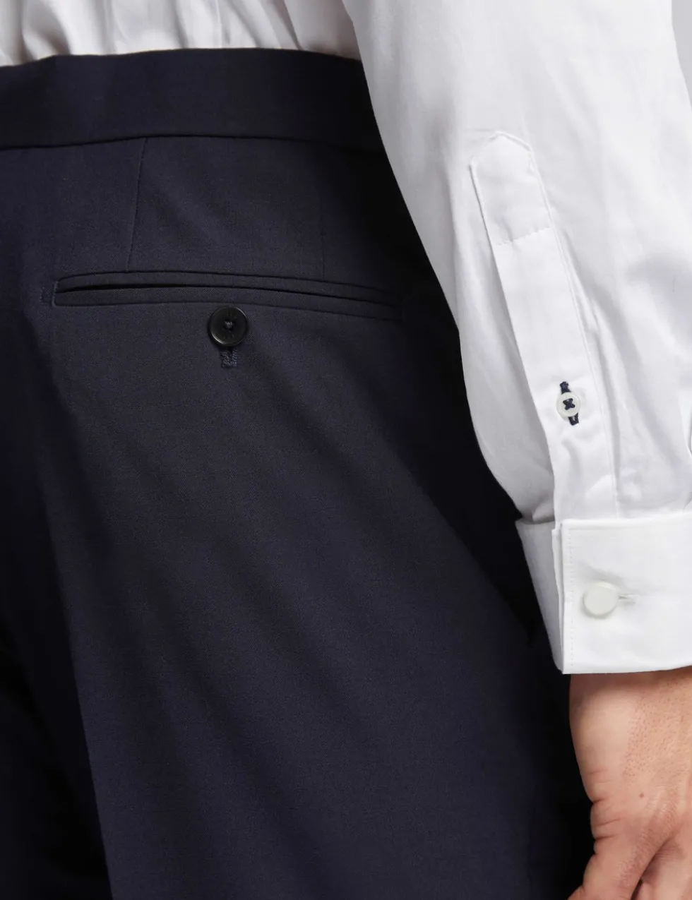 Slim Fit Wool Rich Plain Tuxedo Trousers