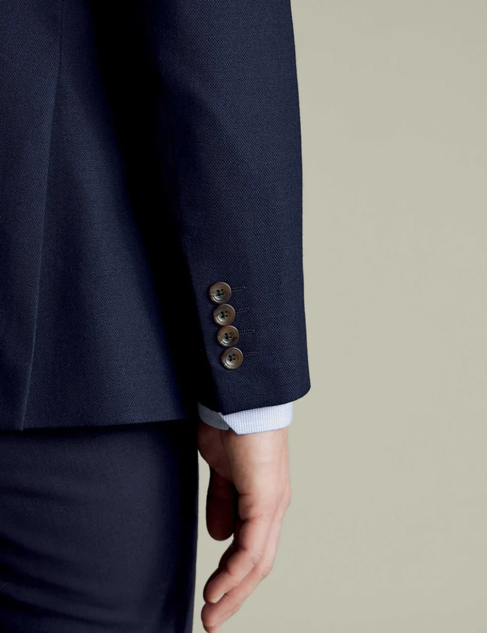 Slim Fit Wool Rich Stretch Textured Jacket