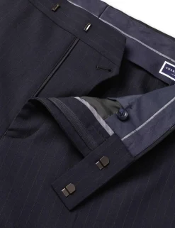 Slim Fit Wool Rich Striped Trousers