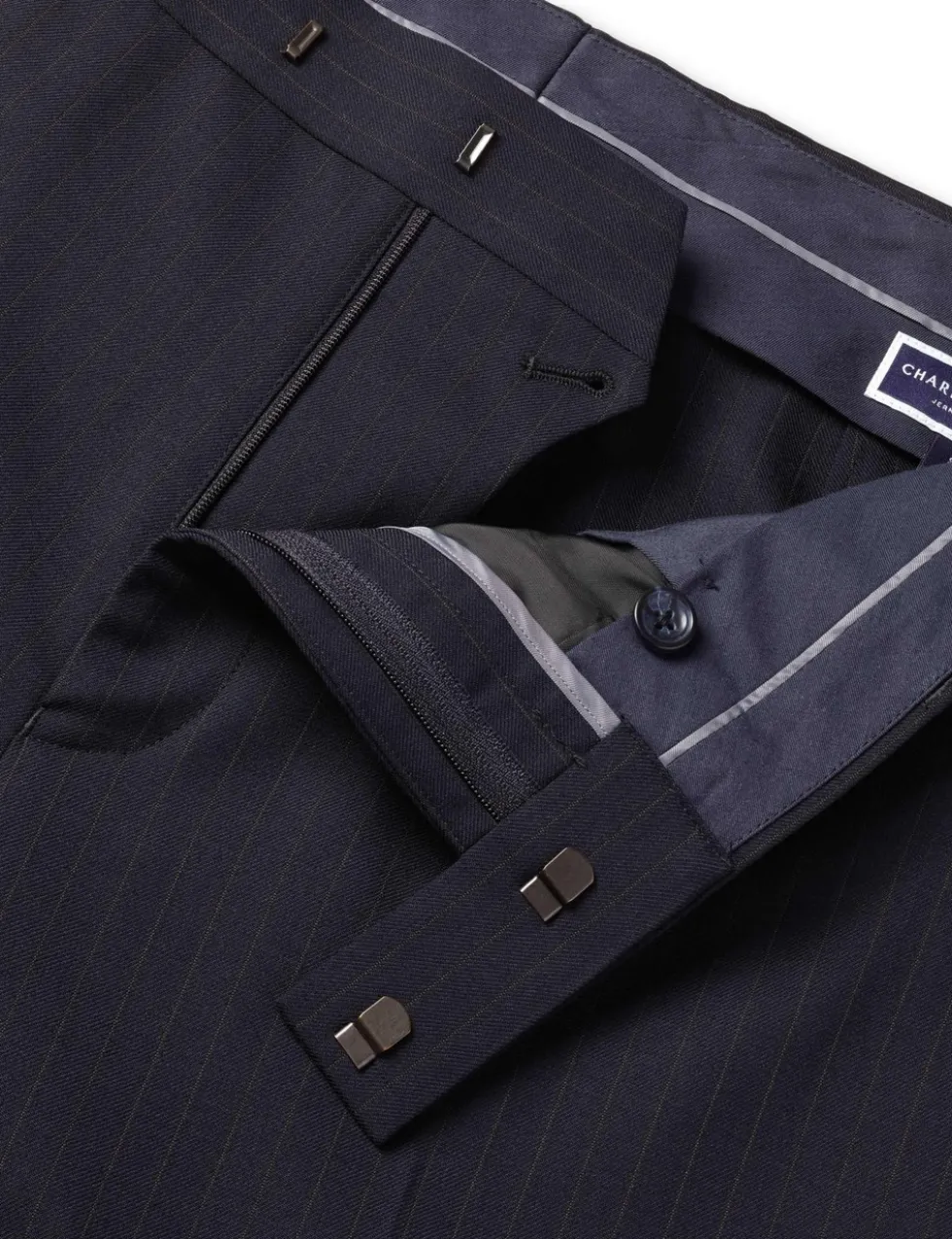 Slim Fit Wool Rich Striped Trousers