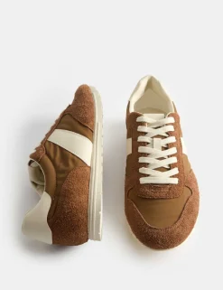 Slim Line Leather Mix Runner Trainers