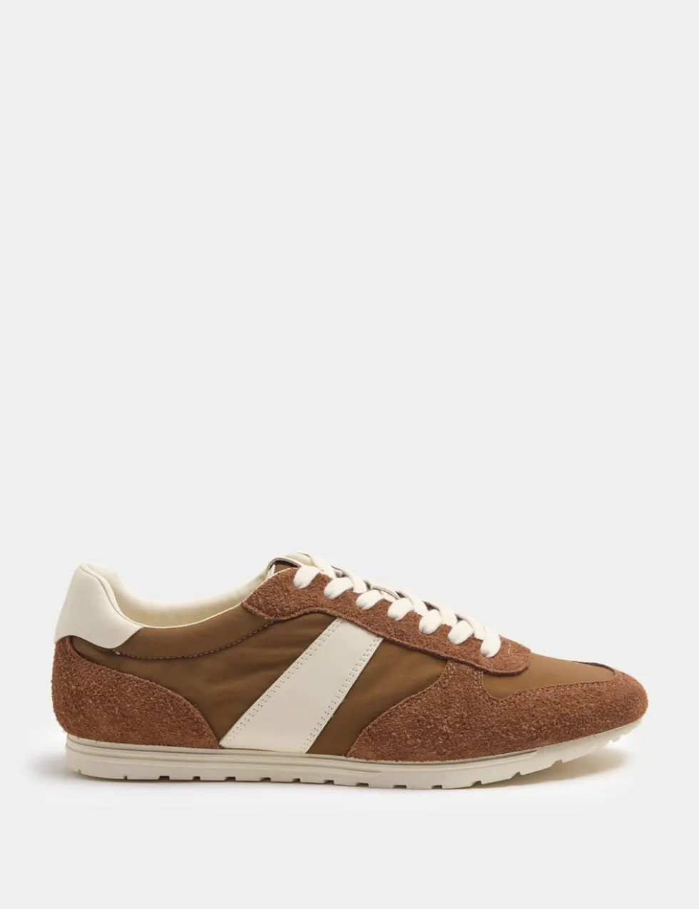 Slim Line Leather Mix Runner Trainers