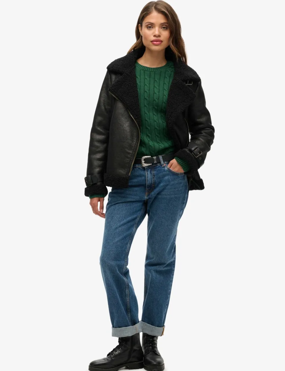 Slouchy Cable Knit Jumper