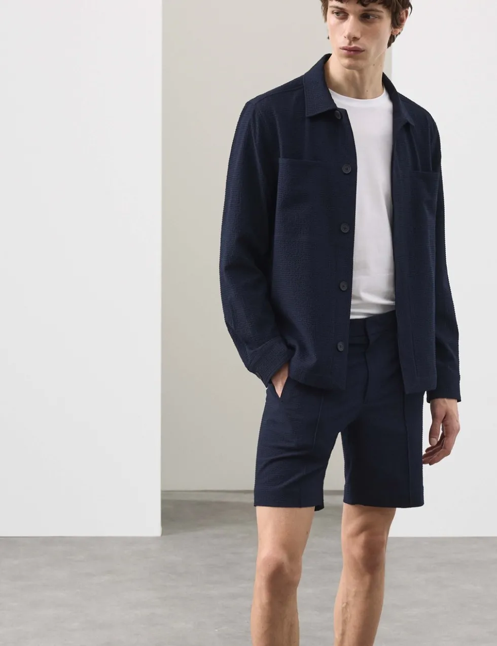 Smart Seersucker Stretch Shorts