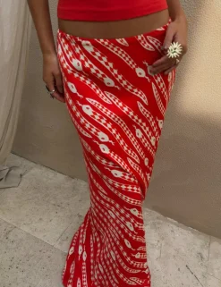 Snake Print Maxi Slip Skirt