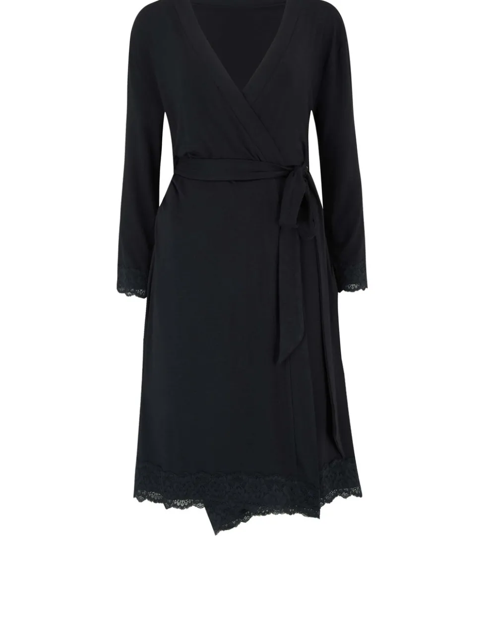 Sofa Loves Lace Jersey Wrap Dressing Gown