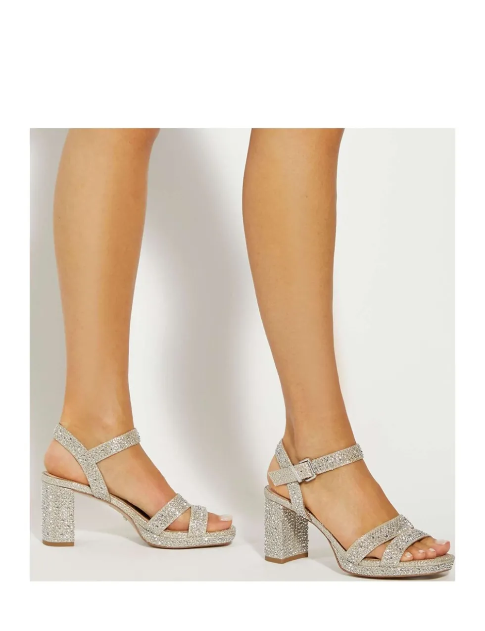 Sparkle Block Heel Sandals
