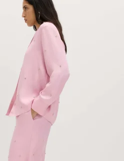 Sparkly Embellished Collared Shirt
