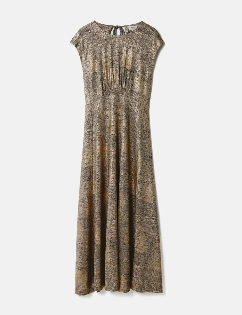 Sparkly Round Neck Midaxi Waisted Dress