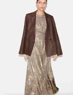 Sparkly Round Neck Midaxi Waisted Dress
