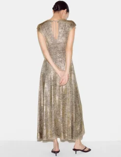 Sparkly Round Neck Midaxi Waisted Dress