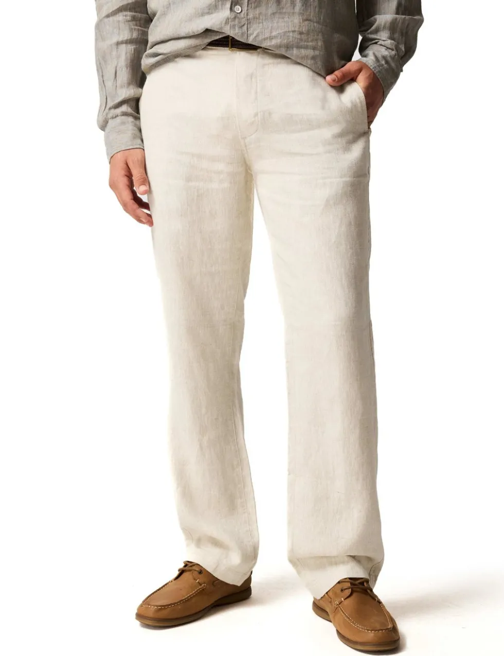 Spencer Bay Regular Fit Pure Linen Trousers