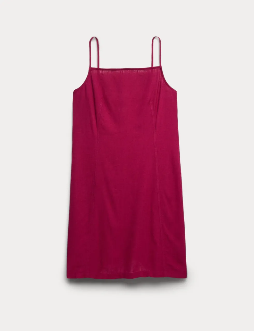 Square Neck Mini Shift Dress with Linen