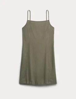 Square Neck Mini Shift Dress with Linen