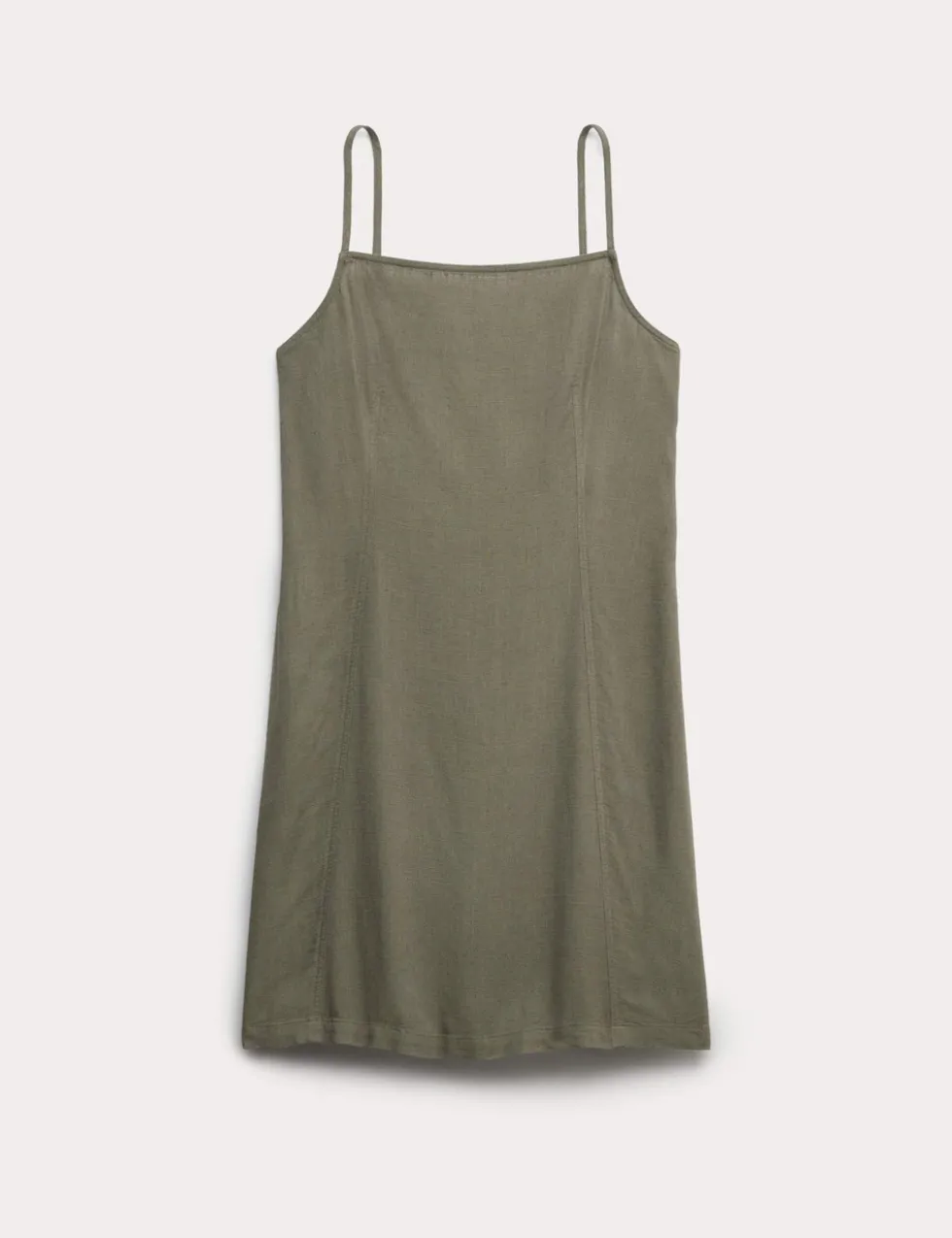 Square Neck Mini Shift Dress with Linen