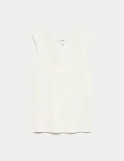Square Neck Slim Fit Knitted Vest