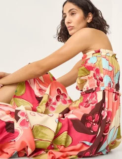Square Neck Strappy Midi Tiered Dress