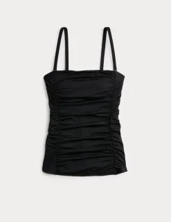 Square Neck Tummy Control Ruched Tankini