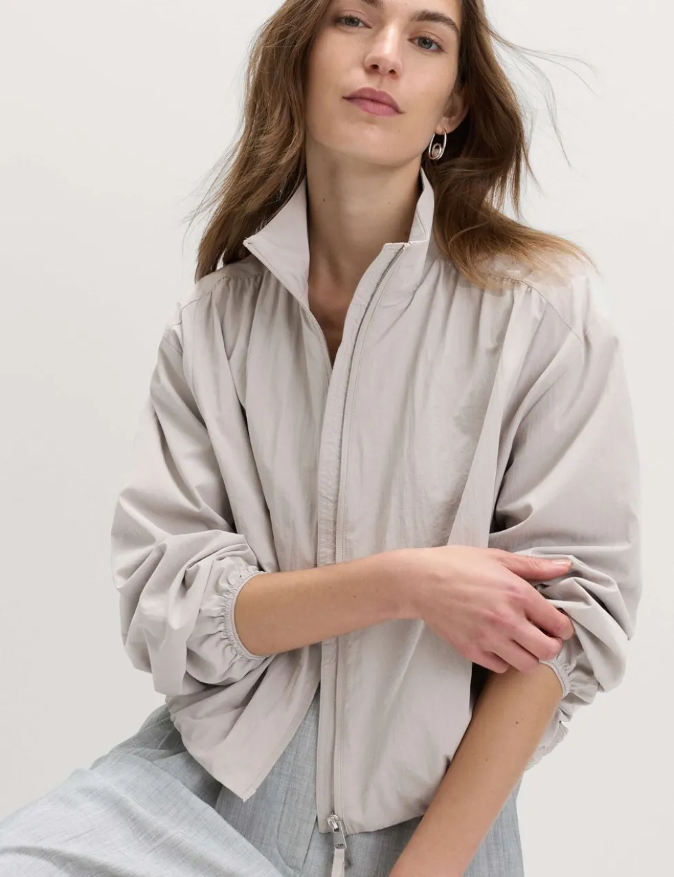 Stormwear™ Lightweight Funnel Neck Gathered Jacket