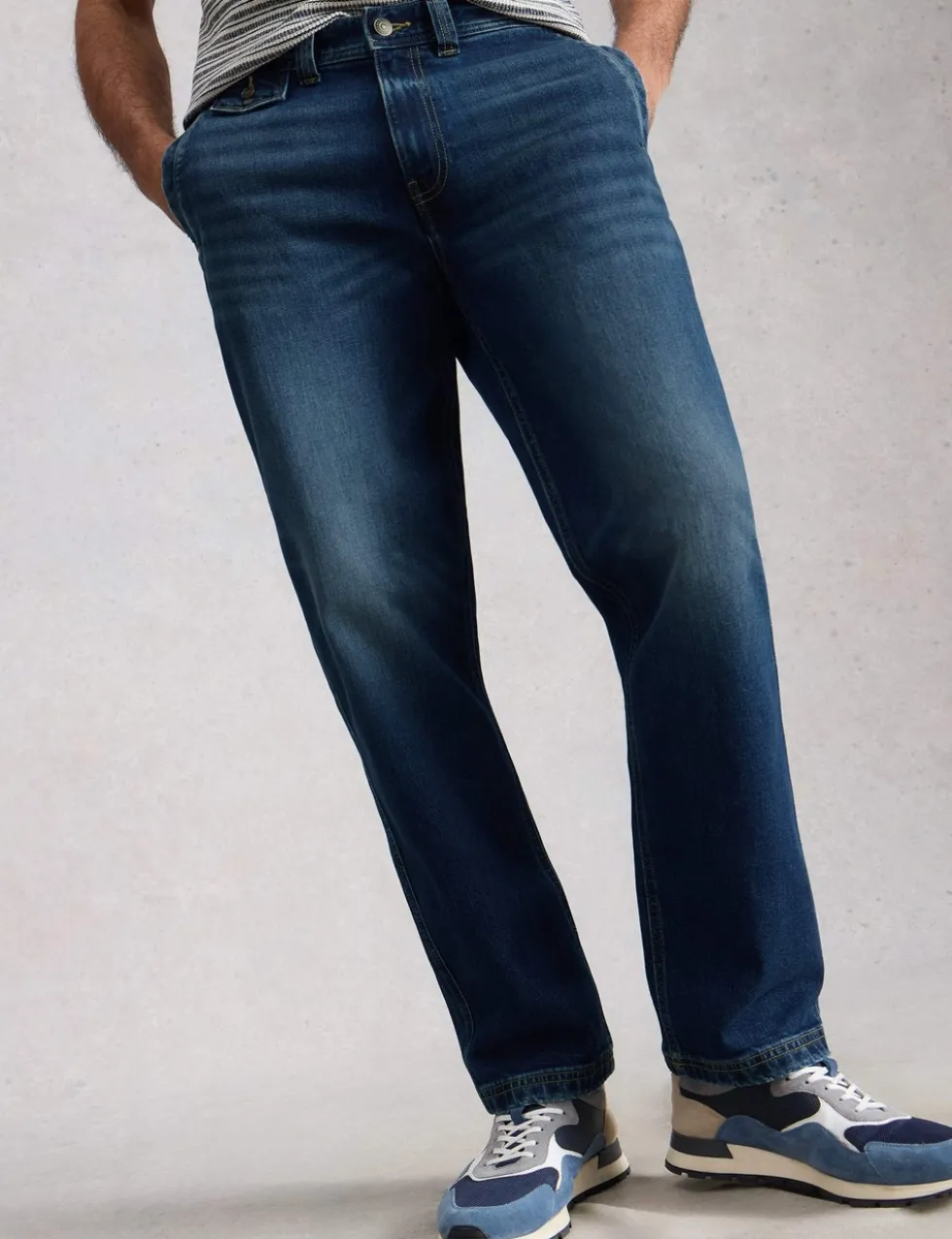 Straight Fit Denim Trousers