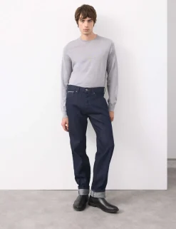 Straight Fit Pure Cotton Selvedge Jeans