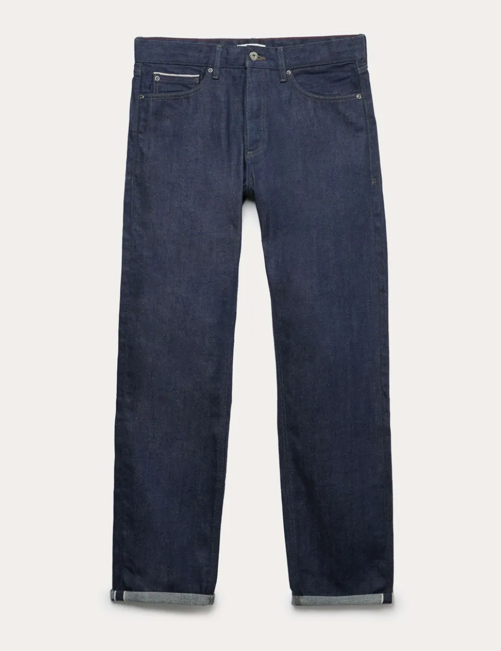 Straight Fit Pure Cotton Selvedge Jeans