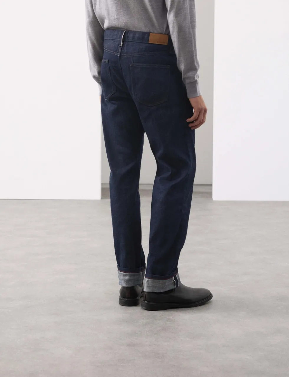 Straight Fit Pure Cotton Selvedge Jeans
