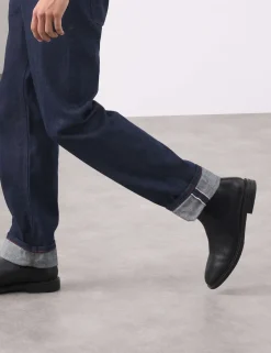 Straight Fit Pure Cotton Selvedge Jeans