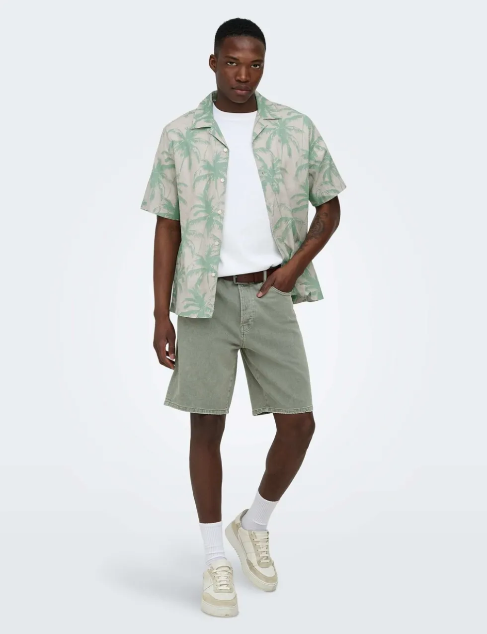 Straight Fit Pure Cotton Denim Shorts