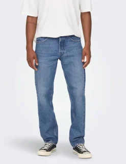 Straight Fit Pure Cotton 5 Pocket Jeans