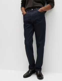 Straight Fit Textured 5 Pocket Jeans