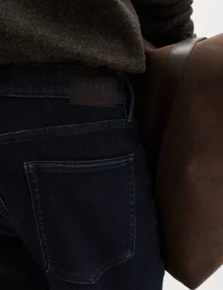 Straight Fit Textured 5 Pocket Jeans
