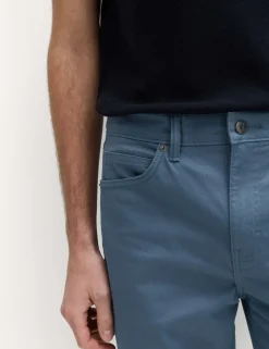 Straight Fit Textured 5 Pocket Trousers